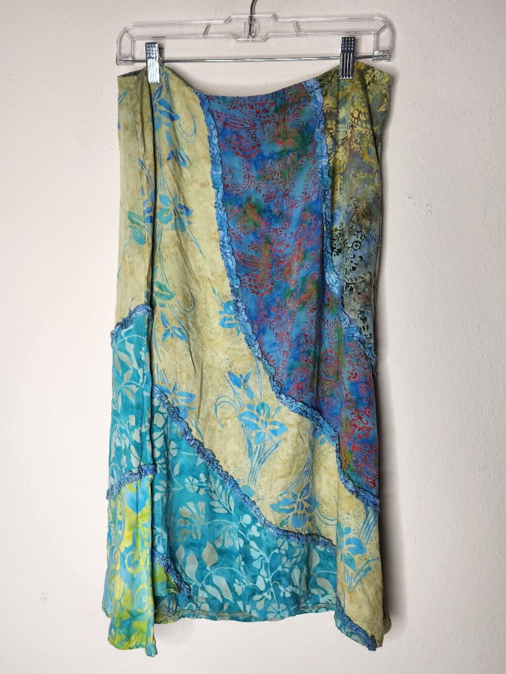 Santiki Womens Large Boho Colorful Midi Skirt Floral